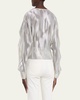 Berma Metallic Draped Blouse
