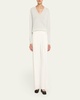 Silk-Cashmere Deep V Sweater