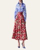 Floral Pleated Cummerbund Midi Skirt