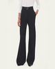 Pleated Wide Leg Wool Trousers