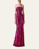 Sequined Strapless Wool Gown