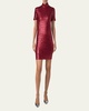 Sequined High-Neck Mini Dress