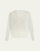 Silk-Cashmere Deep V Sweater