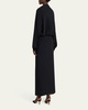 Triple Silk Georgette Long Sleeve Gown