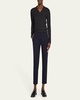 Cotton Ribbed Knit Top with Monili Detail