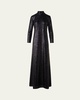 Sequined Jersey High-Neck Long Sleeve Gown