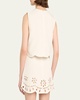 Tavy Embellished Cut-Out Crop Top