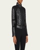 Quilted Leather & Mesh Moto Jacket