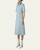 Collared Short-Sleeve Cotton Poplin A-Line Midi Shirtdress