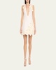 Estelle Deep V-Neck Floral Applique Mini Dress