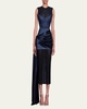 Strapless Corset Satin Mini Dress with Draped Panel