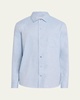 Men's Cotton and Cashmere Twill Pocket Sport Shirt