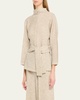 Warm Pleats Self-Tie Wool Tunic