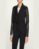 Drape-Front Quilted Faux-Leather Jacket
