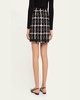 Metallic Check Tweed A-Line Mini Skirt