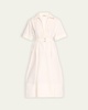 Deanna Belted Poplin Short-Sleeve Midi Shirtdress