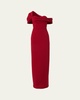 Draped Off-Shoulder Column Gown