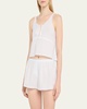 Lulu Striped Lace-Trim Crop Tank