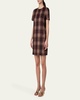 Reversible Check Silk Short Dress