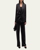 Fluid Bias-Cut Crushed Satin Pants