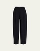 Drop-Waist Pleated Crepe Trousers