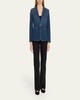 Macey Denim Notch-Collar Fitted Blazer