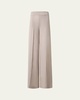 Fellia Silk Georgette Wide-Leg Slit Pants
