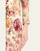 Daphne Floral Cigarette Cropped Cotton Twill Pants