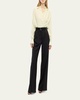 Convertible Pleated Silk Wrap Shirt