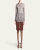 Sheer Knit Button-Front Cardigan
