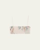 Faded Floral Smocked Bikini Top