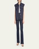 Evan Button-Front Denim Shirt