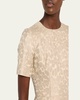 Evangeline Leopard Jacquard Midi Dress