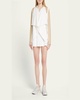 Drape-Front Quilted Faux-Leather Jacket