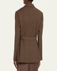 Belted Linen Twill Blazer