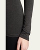 Soft Touch Flat-Edge Long-Sleeve Crewneck Top