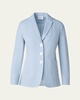 Striped Seersucker Three Button Blazer