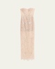 Giselle Blanc Strapless Bead & Sequin Gown