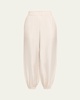 High-Rise Tapered Silk Twill Trousers