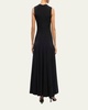 Paneled Drop-Waist Flare Maxi Dress