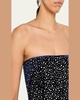Strapless Crystal Velvet Midi Dress