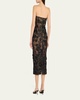 Jasmine Strapless Floral-Embroidered Midi Dress