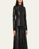 Zip-Front Faux Leather Moto Jacket