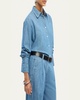 Chambray Oversized Button-Down Shirt