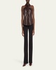 Quinn Crisscross Faux-Leather Top