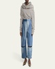 Cutout Upcycled Denim Jeans