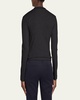 Cotton Ribbed Knit Top with Monili Detail