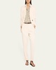 Diagonal Button-Front Viscose Blazer