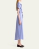 Lydia Stripe Poplin Midi Wrap Dress