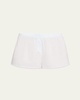 Gigi Striped Lace-Trim Cotton Boxer Shorts
